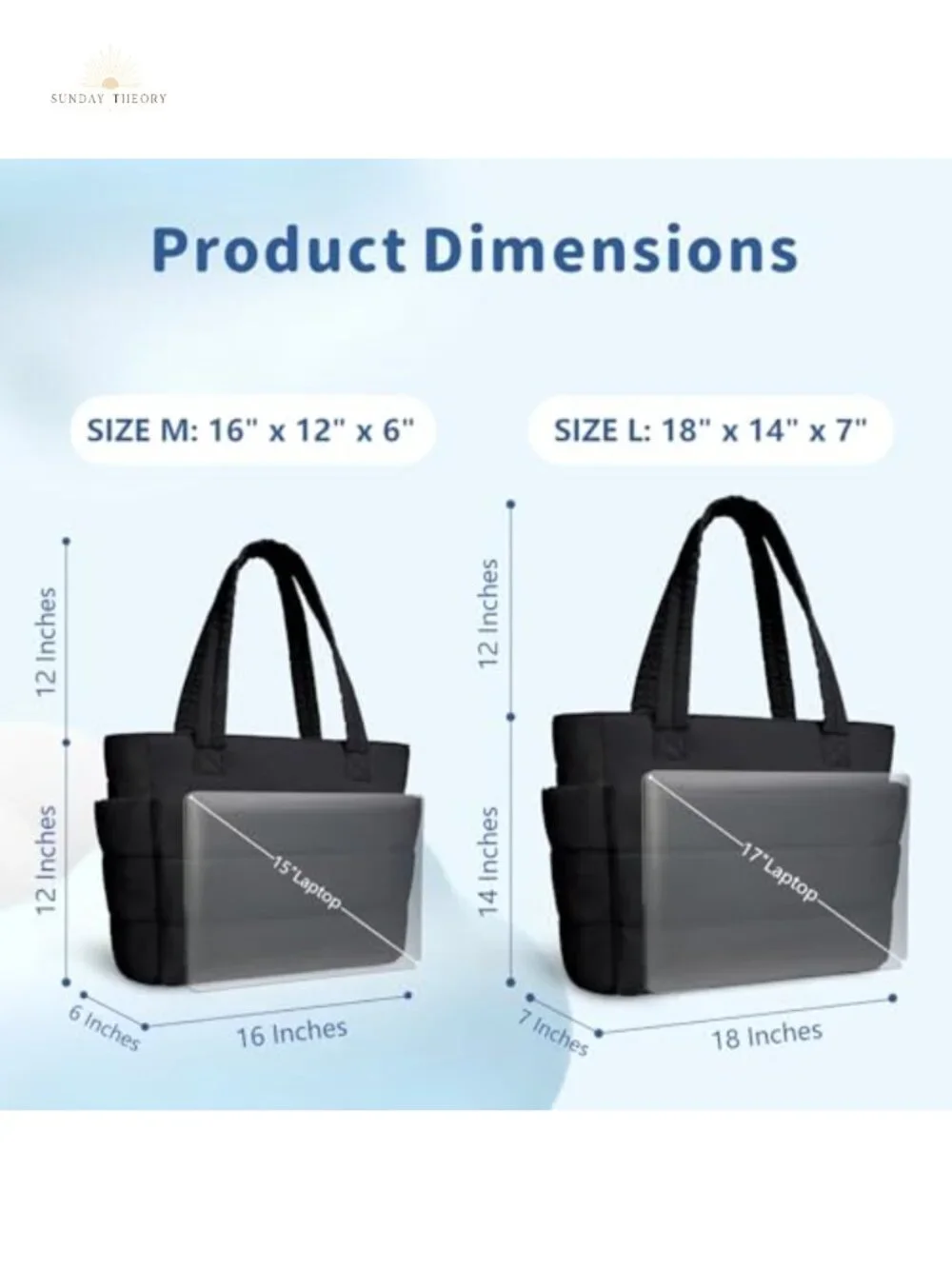 Puffer Tote Bag Women Lightweight Quilted Shoulder Work Travel Gym